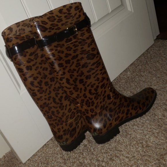 ralph lauren cheetah rain boots